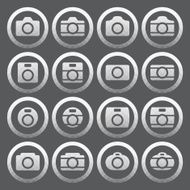 Vector of transparent icon camera set