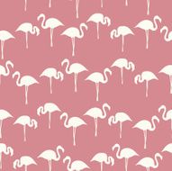 hand drawn flamingo silhouette seamless pattern