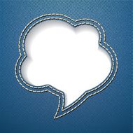 Speech bubble on jeans background N3