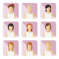 Set of vector casual woman characters in flat design