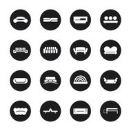 Sofa Design Icons - Black Circle Series