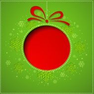 Abstract Christmas balls cutted from paper on green background