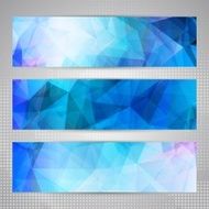 Set of banners with light blue abstract pattern