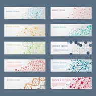 Abstract geometric DNA vector banners