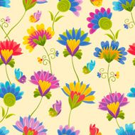 Floral Pattern with Butterflies