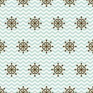 Seamless pattern of hand wheels and waves