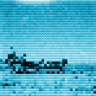 abstract blue mosaic pattern background
