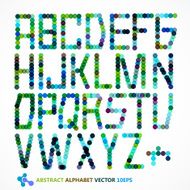 abstract colorful dots style alphabet