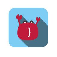 crab face flat icon design Animal icons series