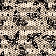 Seamless vintage fashion lace pattern with butterflies N2