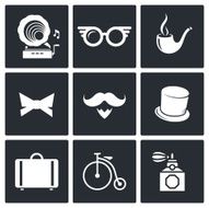 vintage Hipster Icons set