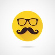 Vector Mustache and Glasses Icon N2