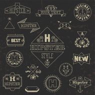 Vintage hipster hand drawn design elements set 6 Vector illustration N2