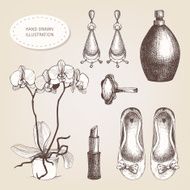 Vintage beauty and fashion illustration