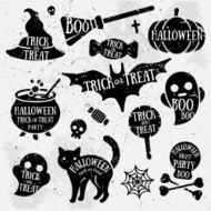 Set of Halloween Characters with Text Inside