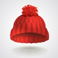 Red knitted hat