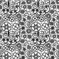 Lace seamless pattern with flowers N192