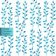 Vector hand drawn seamless watercolor leaves decorative floral ornamental pattern