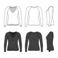 V-neck tee with raglan sleeve