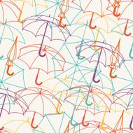 Seamless pattern with cute multicolor flat umbrellas N3
