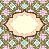 Retro invitation with seamless pattern