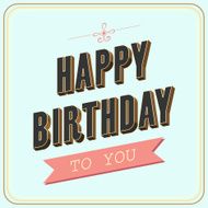 Happy birthday card retro style N2