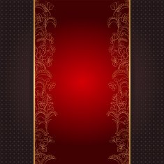 Invitation card vith gold floral ornament?
