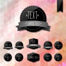 Labels geometric background made of triangles N24