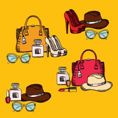 Hipster fashion set retro design