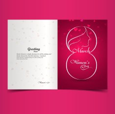 Women's day stylish element for greeting card colorful background