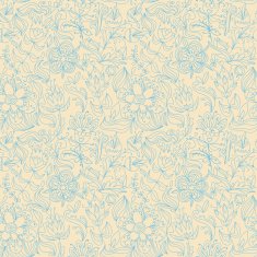 Seamless texture with contour flowers N2