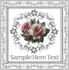 Greeting card Roses Beautiful frame with a flower ornament N8