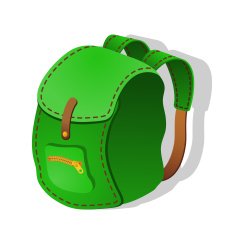 Green Backpack Vector illustration N2