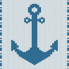 Knitted ornament with anchor
