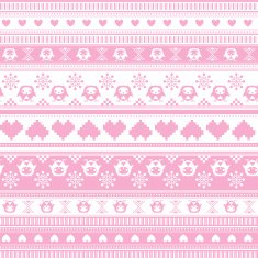 Seamless Winter Sweater pattern with Hearts and Owls N2