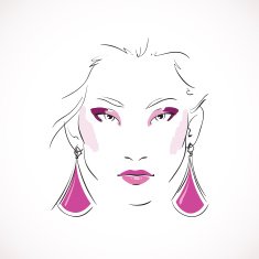Front expressive look of fashion woman