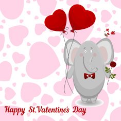 the elephant wishes happy Valentine's day N4