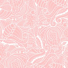 Vector seamless texture with abstract flowers pink