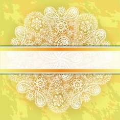 Template frame for card with lace snowflake N3