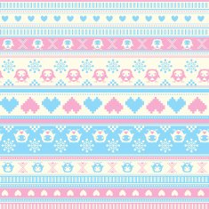 Seamless Winter Sweater pattern with Hearts and Owls N3