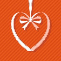 Heart of ribbon with bow