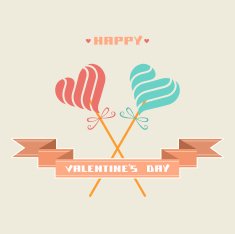 Vector Valentine's card with candy