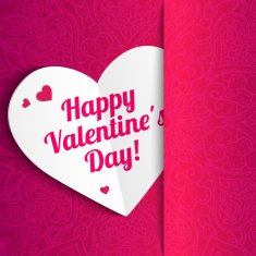 Vector Valentine's day lacy paper heart greeting card N34