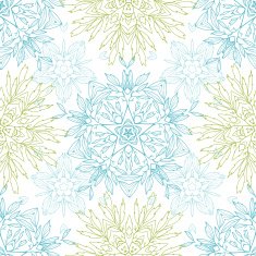 Abstract plants mandalas seamless pattern background