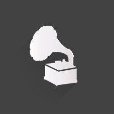 Gramophone old retro record player icon N8