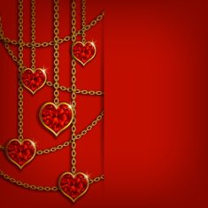Hearts from ribbon Valentine's day background N2