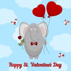 the elephant wishes happy Valentine's day N5