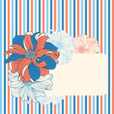 Greeting card with hand-drawn flowers N8
