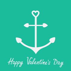 Anchor with shapes of heart Happy Valentines Day card
