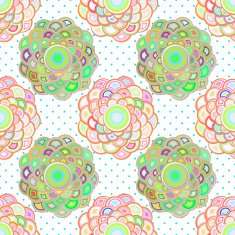 Vector color floral seamless pattern Flowers in order N5